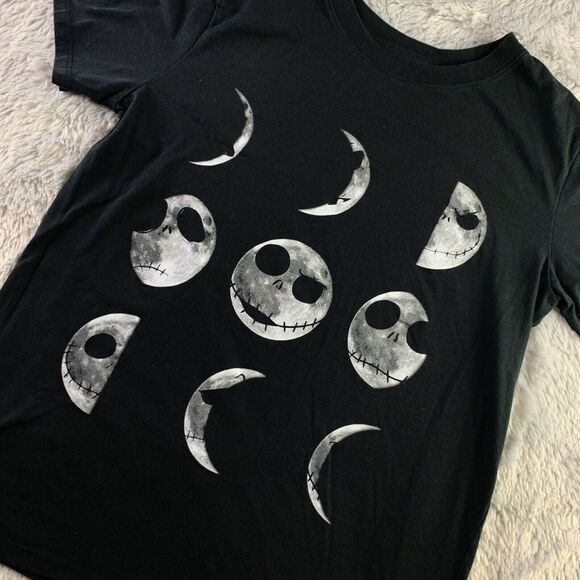 Jack Skellington Shirt Womens Medium Black Moons Nightmare Before Christmas - Picture 1 of 7